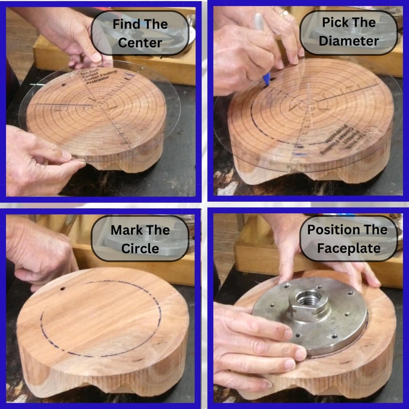 CLPA Clearly Printed 250mm Circle Center Finder Tool, Protractor, and Circle Maker Tool and Compass for Woodworking and Wood Turning. Find The Center of Timber or Dowel with Our Center Finder Ruler. - Image 2